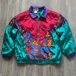 Casual Isle Retro Quilted Bomber Jacket